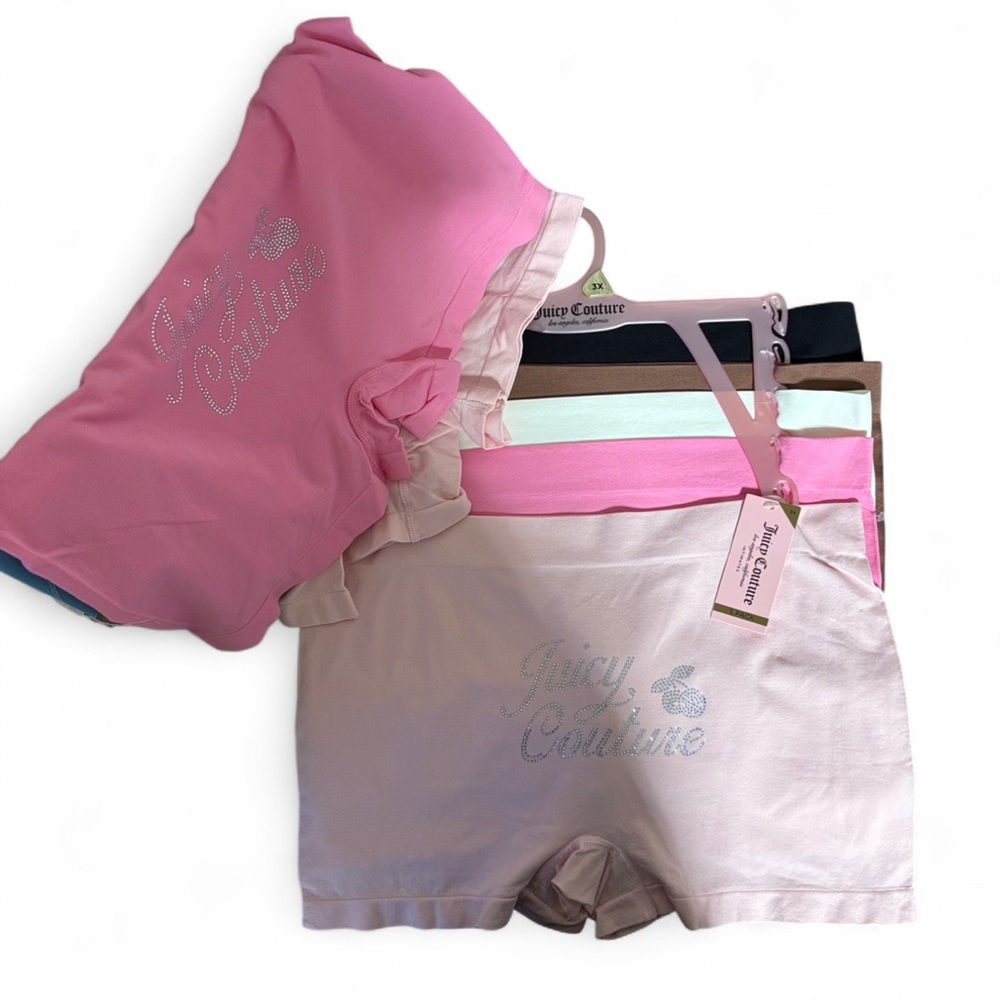 5Pack Juicy Couture Rhinestone Bling Logo Shade of Pinks Panties Size 3X & 1X